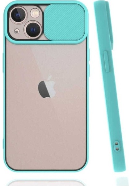 Apple iPhone 13 Mini Uyumlu Kılıf Zore Lensi Kapak, Turkuaz