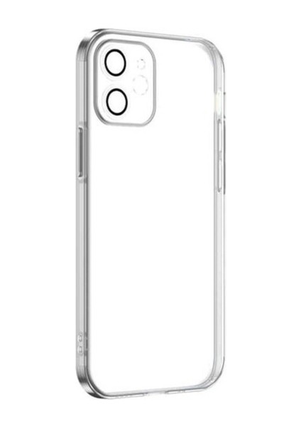 Apple iPhone 12 Uyumlu Kılıf Zore Krep Kapak, Renksiz