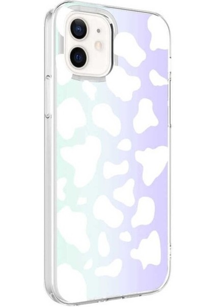 Apple iPhone 12 Uyumlu Kılıf Zore M-Blue Desenli Kapak, Cow No2