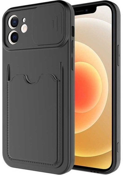 Apple iPhone 12 Uyumlu Kılıf Zore Kartix Kapak, Siyah