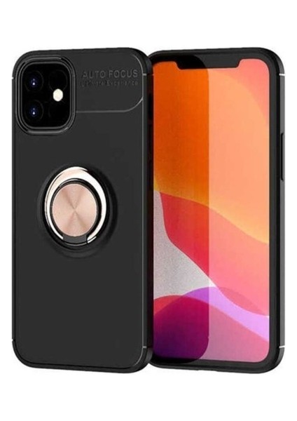 Apple iPhone 12 Uyumlu Kılıf Zore Ravel Silikon Kapak, Siyah-Rose Gold