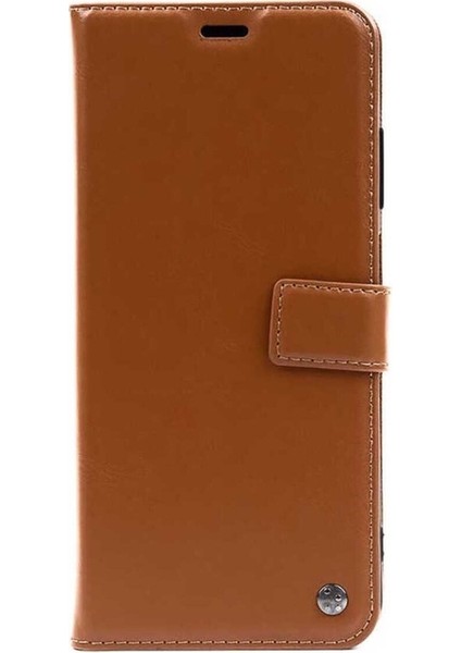 Apple iPhone 13 Pro Max Uyumlu Kılıf Zore Kar Deluxe Kapaklı Kılıf, Kahverengi