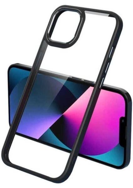 Apple iPhone 13 Pro Max Uyumlu Kılıf Zore Krom Kapak, Siyah