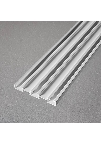 Üç Kanallı Alüminyum Beyaz Perde Rayı (73MM) Üçlü Korniş