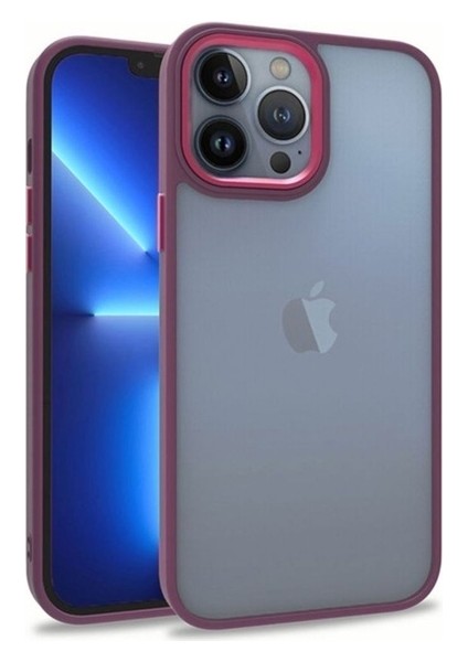 Apple iPhone 13 Pro Max Uyumlu Kılıf Zore Flora Kapak, Kırmızı
