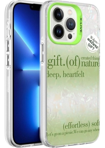 Apple iPhone 13 Pro Max Uyumlu Kılıf Mermer Desenli Zore Marbello Kapak, Yeşil