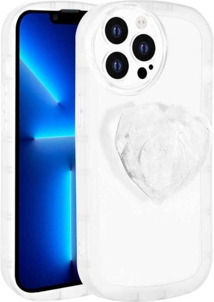 Apple iPhone 13 Pro Max Uyumlu Kılıf Kamera Korumalı Pop Soketli Renkli Zore Ofro Kapak, Beyaz