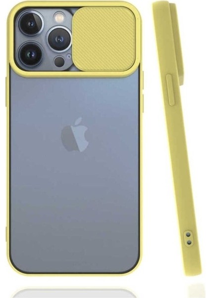 Apple iPhone 13 Pro Max Uyumlu Kılıf Zore Lensi Kapak, Sarı