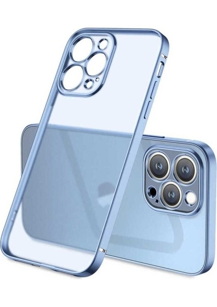 Apple iPhone 13 Pro Max Uyumlu Kılıf Zore Mat Gbox Kapak, Mavi