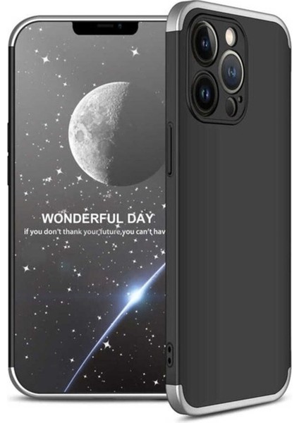 Apple iPhone 13 Pro Max Uyumlu Kılıf Zore Ays Kapak, Siyah-Gri