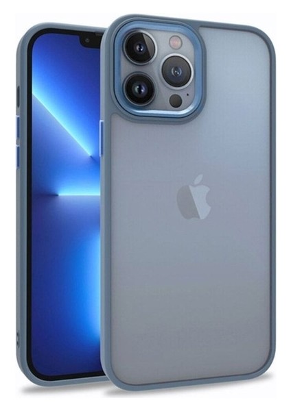 Apple iPhone 13 Pro Max Uyumlu Kılıf Zore Flora Kapak, Sierra Mavi