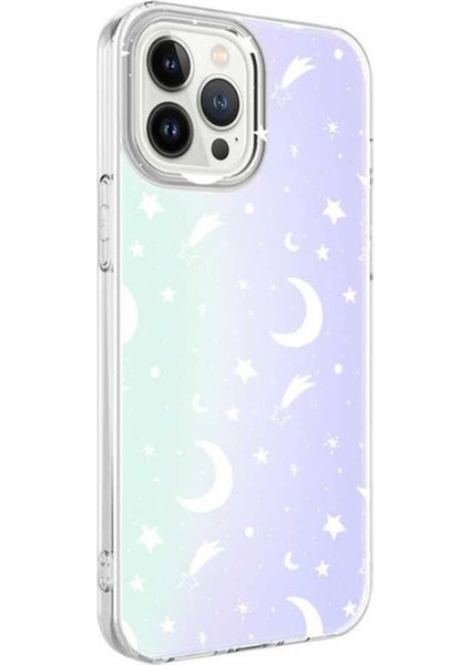 Apple iPhone 13 Pro Uyumlu Kılıf Zore M-Blue Desenli Kapak, Moon No4