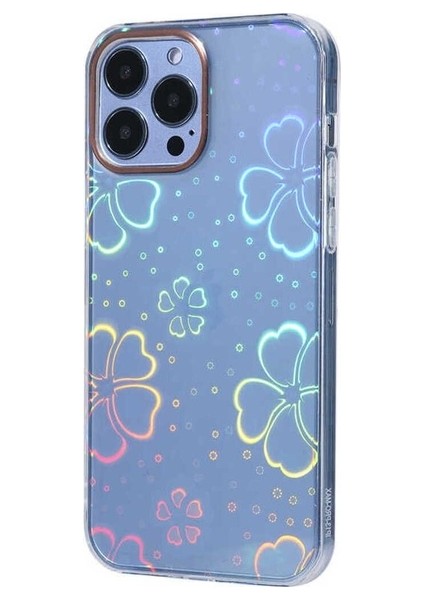 Apple iPhone 13 Pro Uyumlu Kılıf Zore Sidney Desenli Sert Kapak, Flower No3