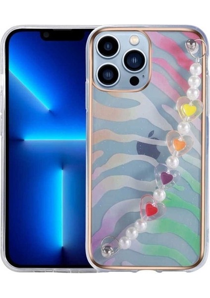 Apple iPhone 13 Pro Max Uyumlu Kılıf Zore Pilla Kapak, Pembe-Yeşil
