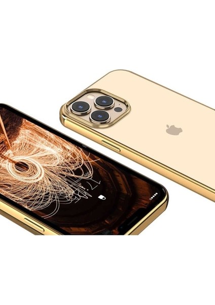Apple iPhone 13 Pro Max Uyumlu Kılıf Zore Pixel Kapak, Gold