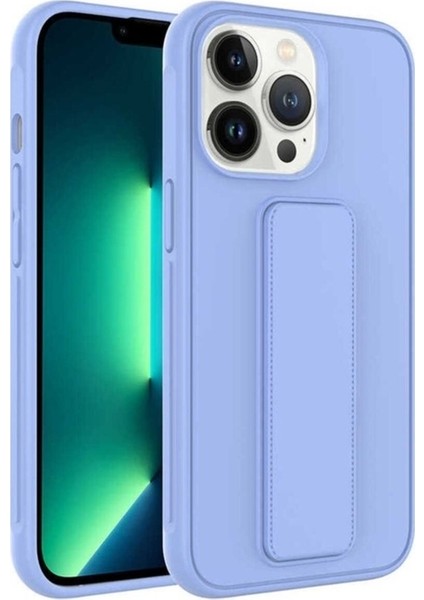 Apple iPhone 13 Pro Max Uyumlu Kılıf Zore Qstand Kapak, Lila