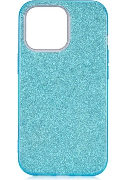 Apple iPhone 13 Pro Max Uyumlu Kılıf Zore Shining Silikon, Mavi