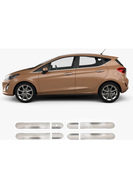 Ford Fiesta Uyumlu 2002-2009 Krom Kapı Kolu 4 Kapı Paslanmaz Çelik