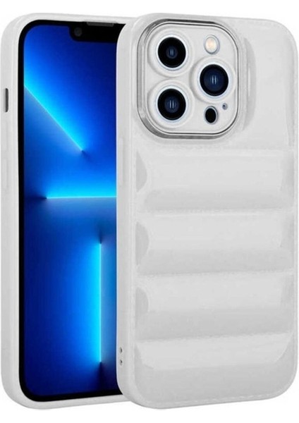 Apple iPhone 13 Pro Uyumlu Kılıf Kamera Korumalı Parlak Airbag'li Zore Galya Kapak, Beyaz