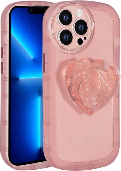 Apple iPhone 13 Pro Uyumlu Kılıf Kamera Korumalı Pop Soketli Renkli Zore Ofro Kapak, Pembe