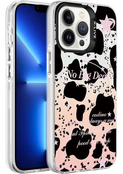 Apple iPhone 13 Pro Uyumlu Kılıf Mermer Desenli Zore Marbello Kapak, Siyah-Beyaz