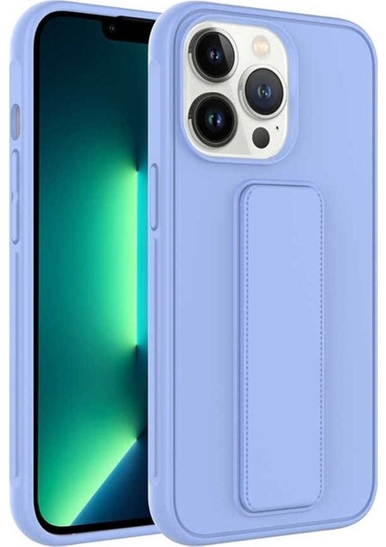 Apple iPhone 13 Pro Uyumlu Kılıf Zore Qstand Kapak, Lila