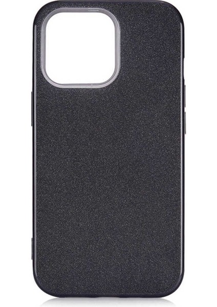 Apple iPhone 13 Pro Uyumlu Kılıf Zore Shining Silikon, Siyah