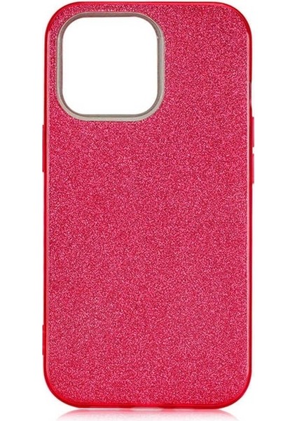 Apple iPhone 13 Pro Uyumlu Kılıf Zore Shining Silikon, Kırmızı