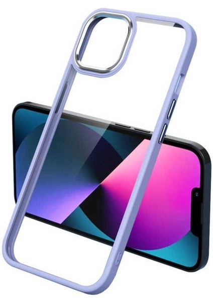 Apple iPhone 13 Pro Uyumlu Kılıf Zore Krom Kapak, Lila