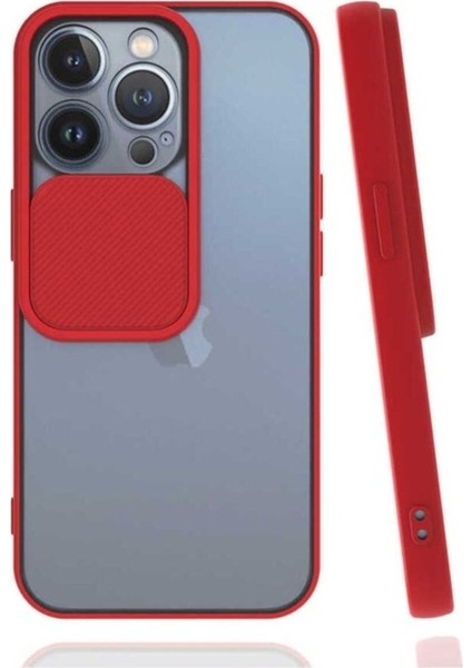 Apple iPhone 13 Pro Uyumlu Kılıf Zore Lensi Kapak, Kırmızı