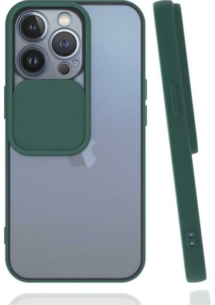 Apple iPhone 13 Pro Uyumlu Kılıf Zore Lensi Kapak, Koyu Yeşil