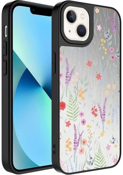 Apple iPhone 13 Uyumlu Kılıf Aynalı Desenli Kamera Korumalı Parlak Zore Mirror Kapak, Dallar