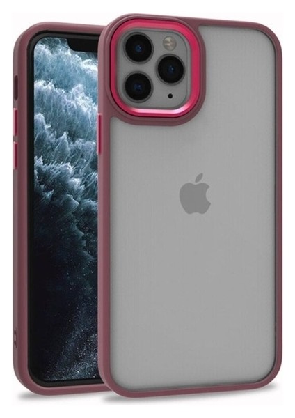 Apple iPhone 11 Pro Max Uyumlu Kılıf Zore Flora Kapak, Kırmızı