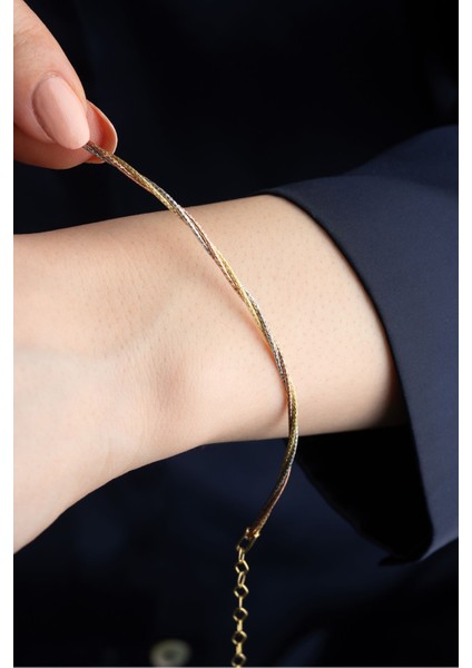 925 Ayar Gümüş Rose Gold Dorika Bileklik