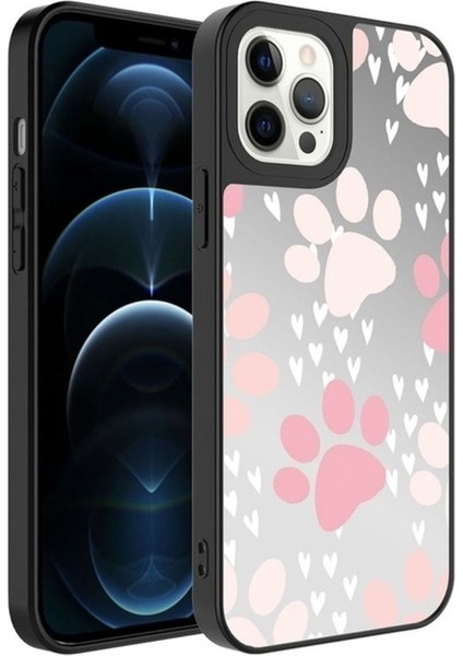 Apple iPhone 12 Pro Max Uyumlu Kılıf Aynalı Desenli Kamera Korumalı Parlak Zore Mirror Kapak, Pati