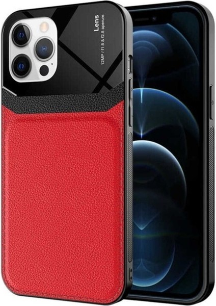 Apple iPhone 12 Pro Uyumlu Kılıf Zore Emiks Kapak, Kırmızı