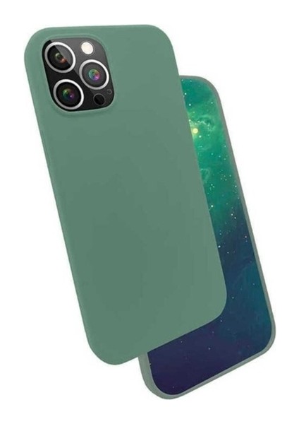 Apple iPhone 12 Pro Uyumlu Kılıf Zore Silk Silikon, Koyu Yeşil