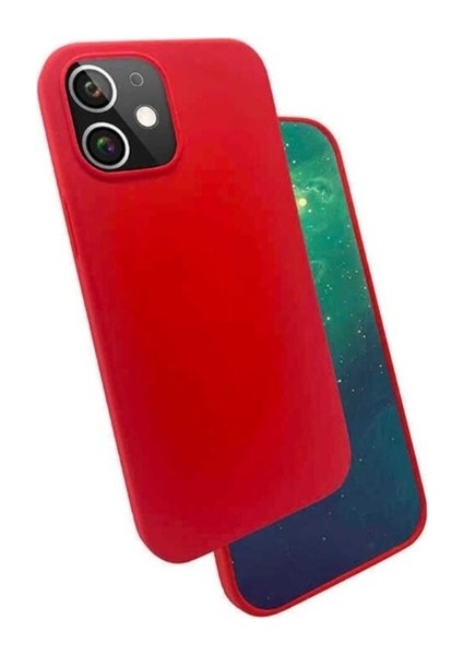 Apple iPhone 12 Uyumlu Kılıf Zore Silk Silikon, Kırmızı