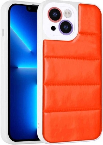 Apple iPhone 13 Uyumlu Kılıf Kamera Korumalı Airbagli Renkli Zore Seksek Kapak, Turuncu