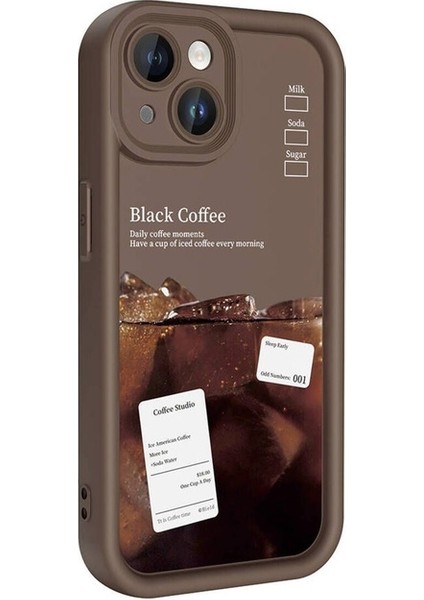 Apple iPhone 13 Uyumlu Kılıf Kamera Korumalı Baskılı Arka Yüzey Zore Klas Kapak, Koyu Kahve