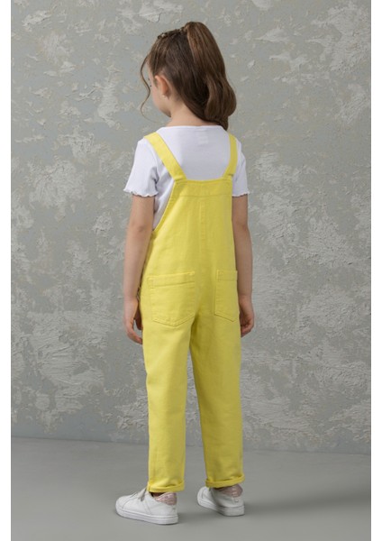 Pamuklu Cepli Gabardin Kız Çocuk Kot Tulum modelleri