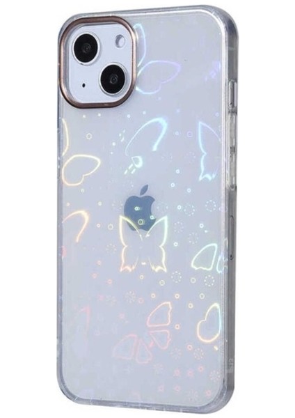 Apple iPhone 13 Uyumlu Kılıf Zore Sidney Desenli Sert Kapak, Butterfly No2