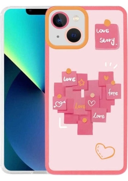 Apple iPhone 13 Uyumlu Kılıf Zore M-Fit Desenli Kapak, Love Story No2