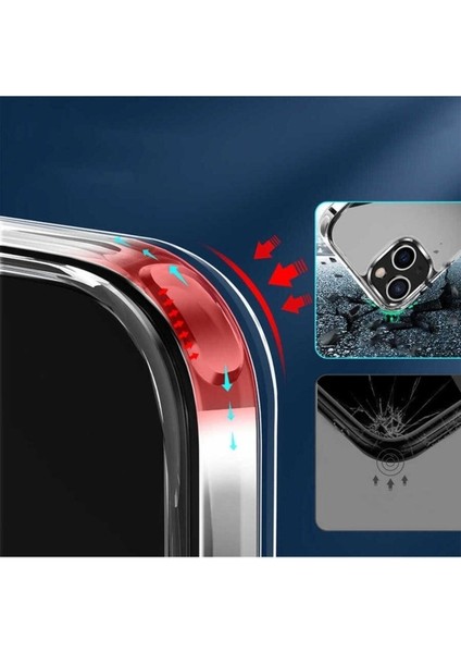 Apple iPhone 14 Plus Uyumlu Kılıf Standlı Şeffaf Silikon Zore L-Stand Kapak