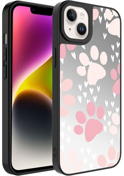 Apple iPhone 14 Plus Uyumlu Kılıf Aynalı Desenli Kamera Korumalı Parlak Zore Mirror Kapak, Pati