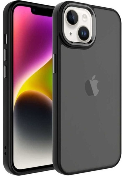 Apple iPhone 14 Plus Uyumlu Kılıf Buzlu Sert Pc Zore May Kapak, Siyah