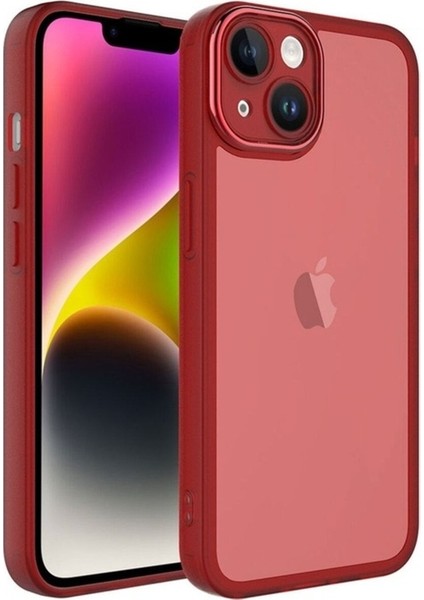 Apple iPhone 14 Plus Uyumlu Kılıf Kamera Korumalı Transparan Zore Post Kapak, Kırmızı