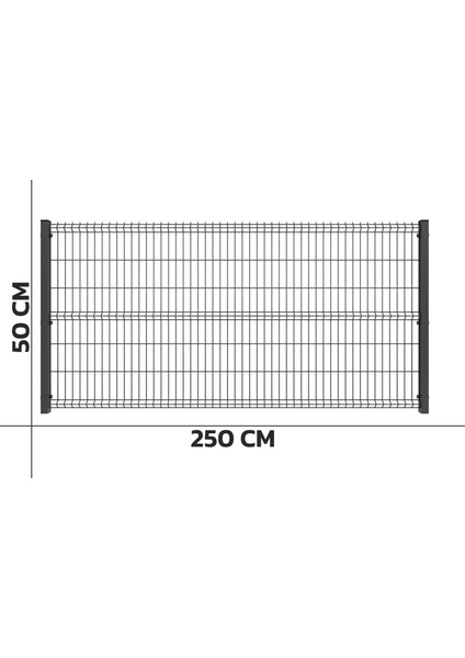 KONAK TEL ÇİT SİSTEMLERİ PANEL ÇİT TAKIM (1 ADET PANEL ÇİT TELİ 50X250 CM + 1 ADET PANEL ÇİT DİREĞİ 50 CM)