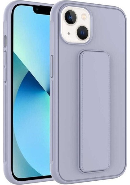 Apple iPhone 14 Plus Uyumlu Kılıf Zore Qstand Kapak, Gri