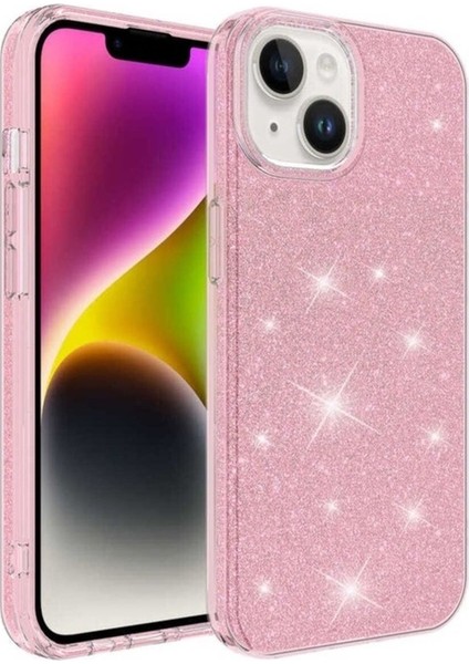 Apple iPhone 14 Plus Uyumlu Kılıf Zore Shining Silikon, Pembe